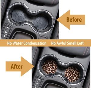 Cheetah print car coaster for cup holder